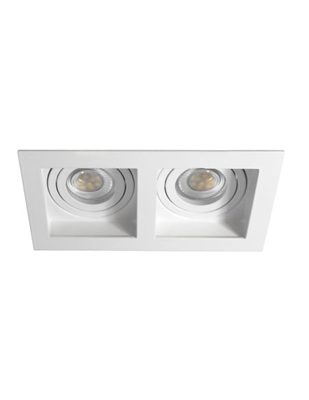 Empotrable Akrah rectangular dos luces blanco