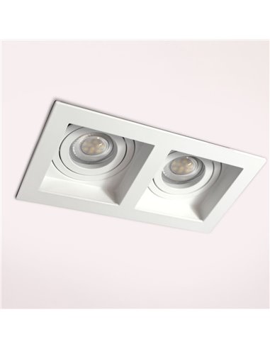 Empotrable Akrah rectangular dos luces blanco