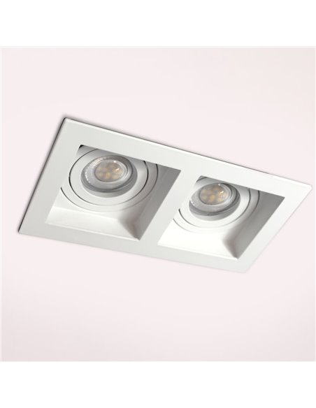 Empotrable Akrah rectangular dos luces blanco
