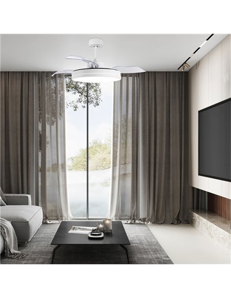 Ventilador LED con aspas plegables Anayet 36W 3200 Lm CCT