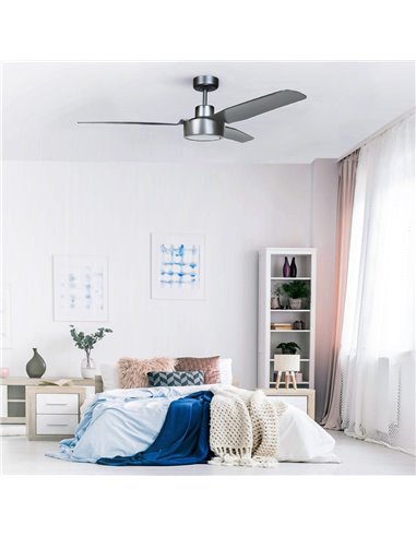 Ventilador DC Cimio LED 22W Aço Titânio