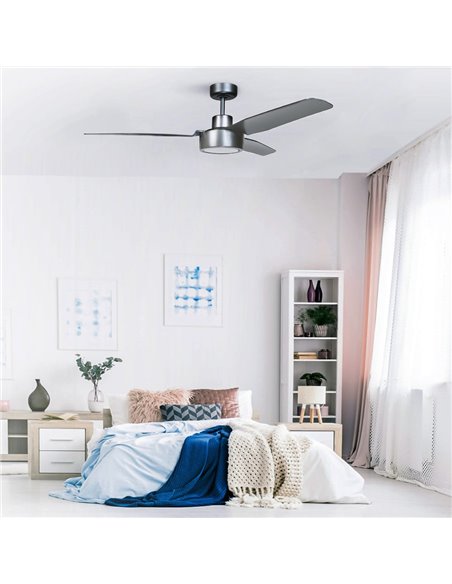 Ventilador DC Cimio LED 22W Aço Titânio