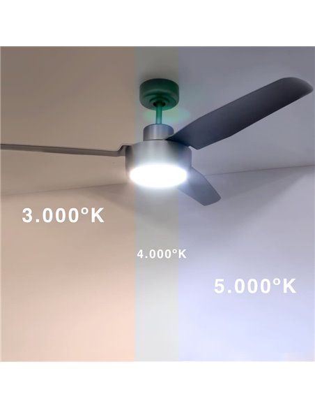 Ventilador DC Cimio LED 22W Aço Titânio