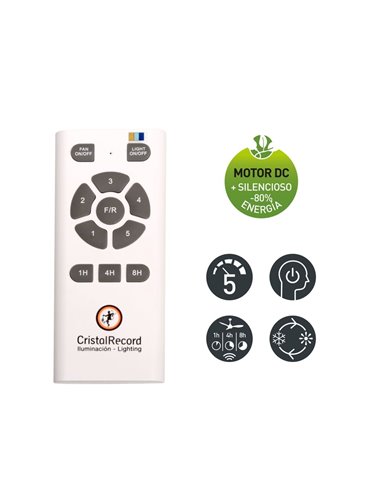 Ventilador DC Cimio  LED  22W 3CCT Acero Titano Fácil instalación