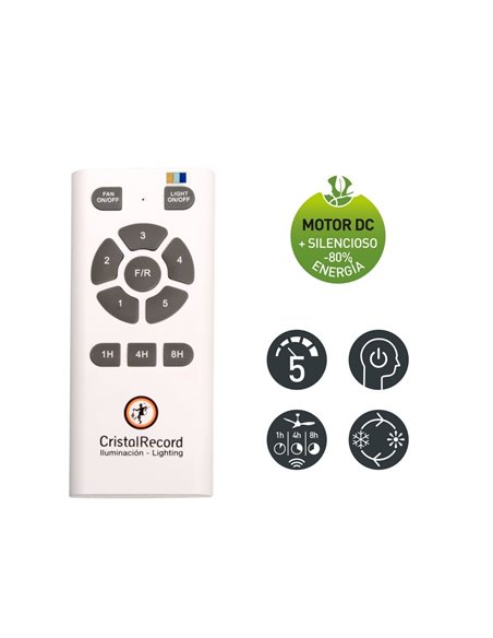 Ventilador DC Cimio  LED  22W 3CCT Acero Titano Fácil instalación