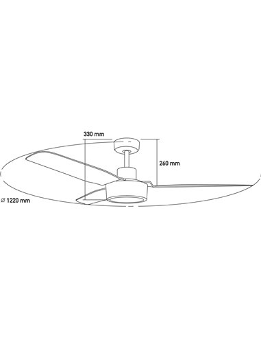 Ventilador DC Cimio  LED  22W 3CCT Acero Titano Fácil instalación