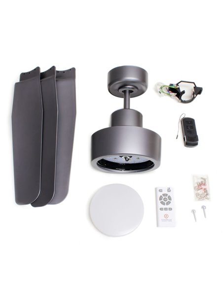 Ventilador DC Cimio LED 22W Aço Titânio