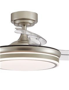 Ventilador LED aspas plegables Moss Mini Níquel 35W 3900 Lm CCT 2