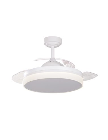 Ventilador LED aspas retráctiles Vera Mini 35W 2900 Lm CCT