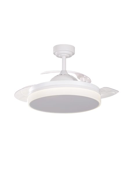 Ventilador LED aspas retráctiles Vera Mini 35W 2900 Lm CCT