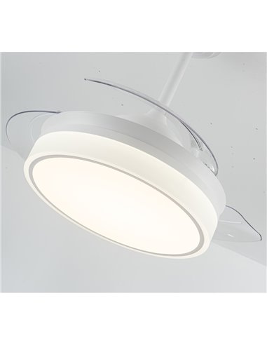 Ventilador LED aspas retráctiles Vera Mini 35W 2900 Lm CCT