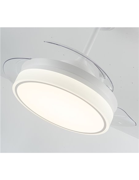 Ventilador LED aspas retráctiles Vera Mini 35W 2900 Lm CCT