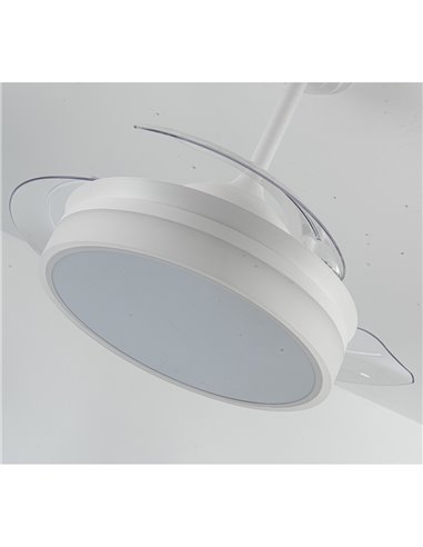 Ventilador LED aspas retráctiles Vera Mini 35W 2900 Lm CCT