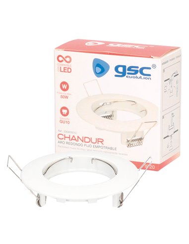 Aro fijo redondo empotrable Chandur Blanco