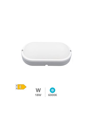 Aplique ovalado LED Mushie 18W 6500K IP65