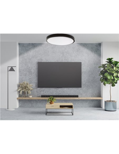 Plafón techo LED Andra redondo 24W 3000K a 6500K regulable Negro 