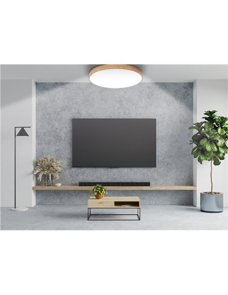 Plafón techo LED Andra redondo 24W 3000K a 6500K regulable Efecto madera