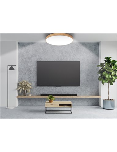 Plafón techo LED Andra redondo 30W 3000K a 6500K regulable Efecto madera