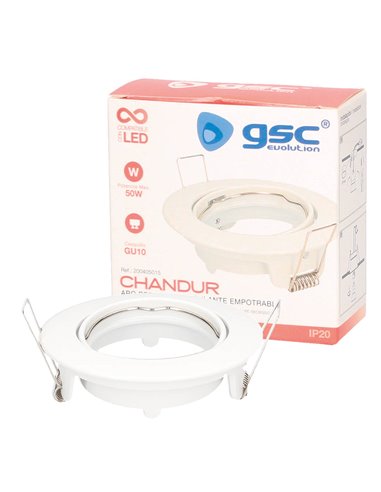 Aro basculante redondo empotrable Chandur Blanco