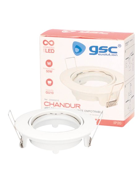 Aro basculante redondo empotrable Chandur Blanco