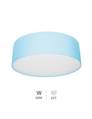 Plafón techo de tela Gemena 2xE27 azul celeste