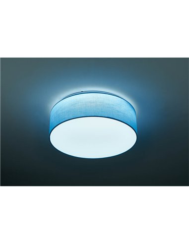 Candeeiro de teto Gemena em tecido 2xE27 Azul