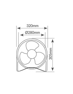 Ventilador metálico de suelo 25cm 50W 2