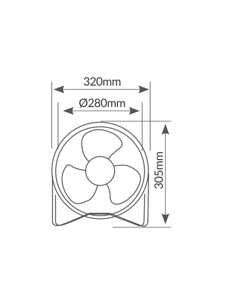 Ventilador de chão metálico 25cm 50W