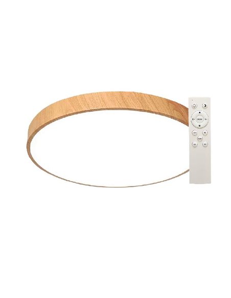 Plafón techo LED Andra redondo 24W 3000K a 6500K regulable Efecto madera
