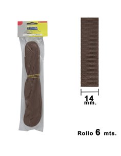 Cinta Persiana Wolfpack Marrón 14 mm. Rollo 6 Metros