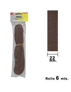 Cinta Persiana Wolfpack Marrón 22 mm. Rollo 6 Metros