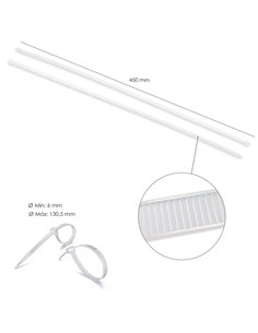 Brida Nylon 100%. Color Blanco / Natural 7,5 x 450 mm. 100 Piezas. Abrazadera Plastico, Organizador Cables, Alta Resistencia 2