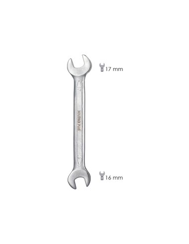 Llave Fija Plus Acero Cromo Vanadio 16x17 DIN 3110. Llave Fija, Llave Fija Doble