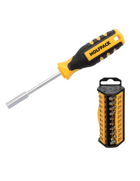Conjunto de bits de 1/4" com adaptador 35 peças.