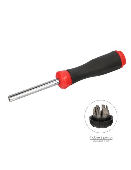 Juego De Puntas con Destornillador  1/4" 7 Piezas. Acero Cromo Vanadio, Kit Destorpuntas, Puntas Destornillador.