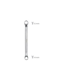 Llave Estrella Acodada Plus Acero Cromo Vanadio 14x15 DIN 838. Llave Doble Boca Acodada, Llave Fija Estrella Acodada 2