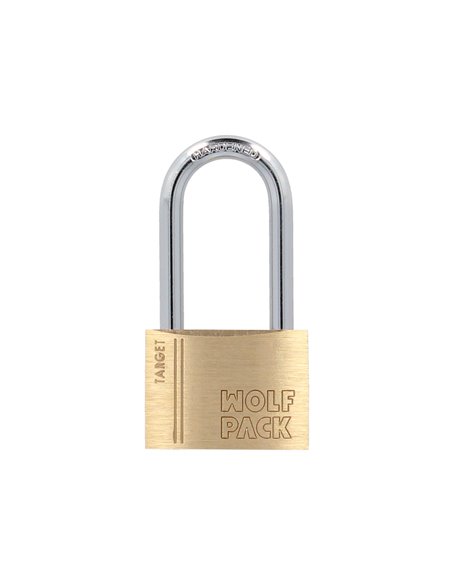 Cadeado de Latão com Arco Longo 40 mm. Série alvo
