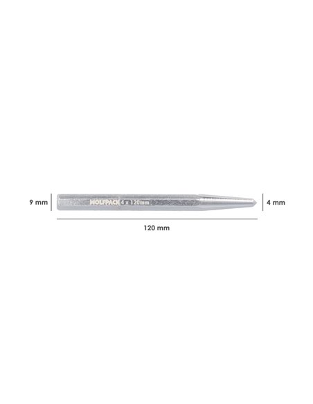 Granete Wolfpack 4 x 9 x 120 mm. Punzon metalico, Perforadores metalicos, Marcadores Metalicos.