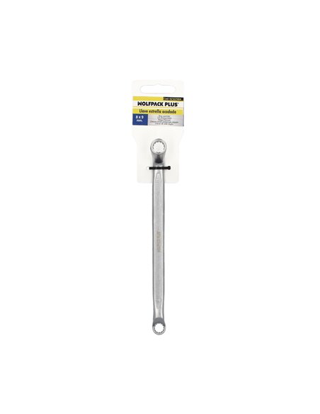 Llave Estrella Acodada Plus Acero Cromo Vanadio 8x9 DIN 838. Llave Doble Boca Acodada, Llave Fija Estrella Acodada