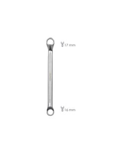 Llave Estrella Acodada Plus Acero Cromo Vanadio 16x17 DIN 838. Llave Doble Boca Acodada, Llave Fija Estrella Acodada 2