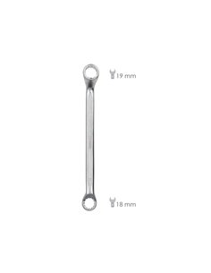 Llave Estrella Acodada Plus Acero Cromo Vanadio 18x19 DIN 838. Llave Doble Boca Acodada, Llave Fija Estrella Acodada 2