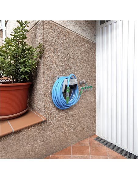 Adaptador Manguera Plastico 3/4" - 1"  4 Vias, Distribuidor 4 vias, Divisor Manguera, Ajuste Independiente, Tomas 1/2+Adaptador