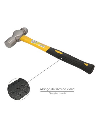 Martillo Bola 650 Gramos Mango Fibra Vidrio