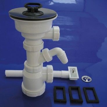 Garrafa extensível Sifon T-2ER 1 1/2 com transbordamento, válvula e tampa