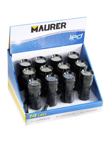 Lampe de poche Maurer Led 14 3AAA (Display 12 pièces)