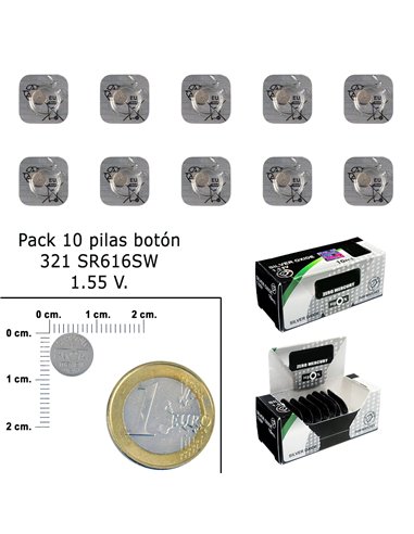 Silver Oxide Button Battery 321 / SR616SW (Box 10 Batteries)