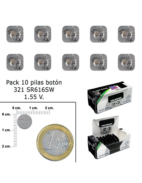 Silver Oxide Button Battery 321 / SR616SW (Box 10 Batteries)