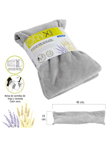 Sachet de graines chauffant pour micro-ondes amovible 45 x 15 cm.