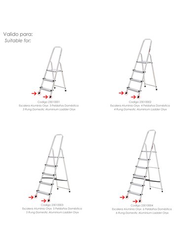 Tappo per scale in alluminio Oryx anteriore da 3 a 6 gradini