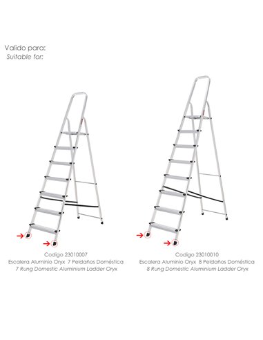 Tappo per scale anteriore in alluminio Oryx con 7 e 8 pioli